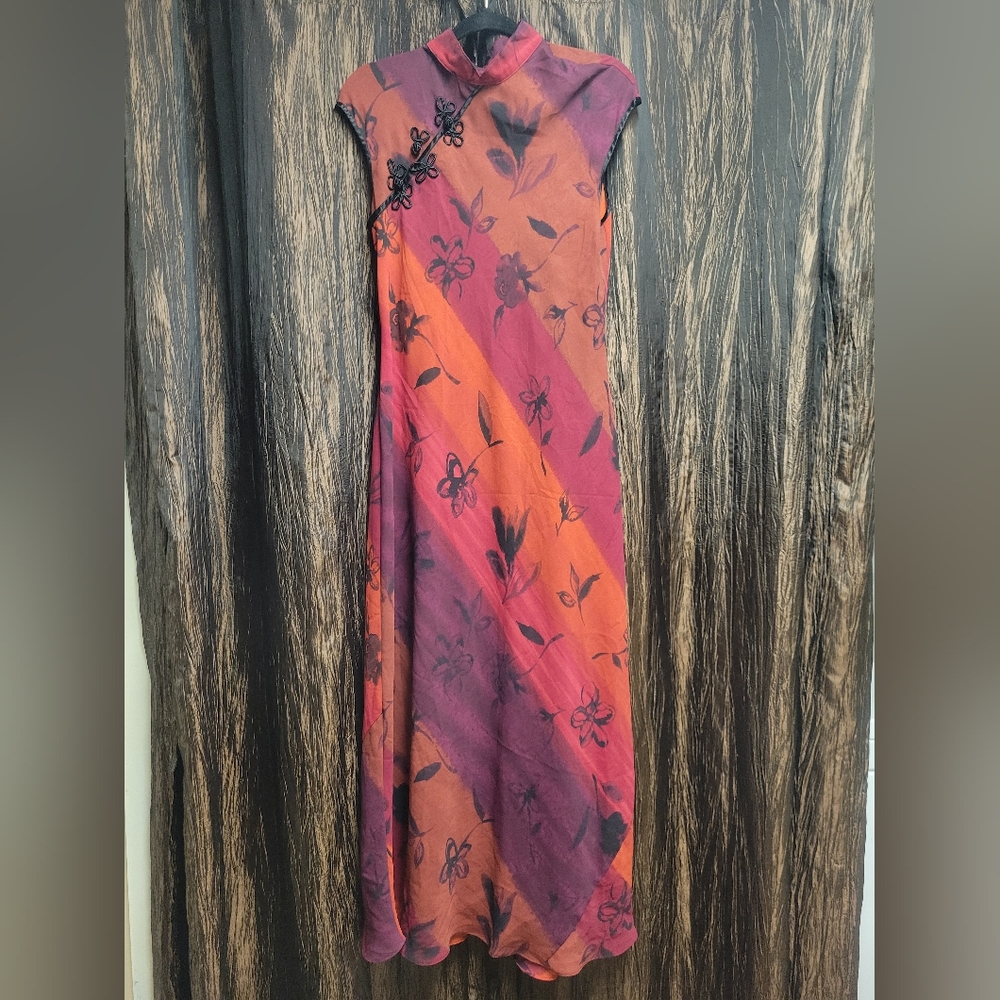 Ronni Nicole Floral Maxi Dress - Orange and Purple